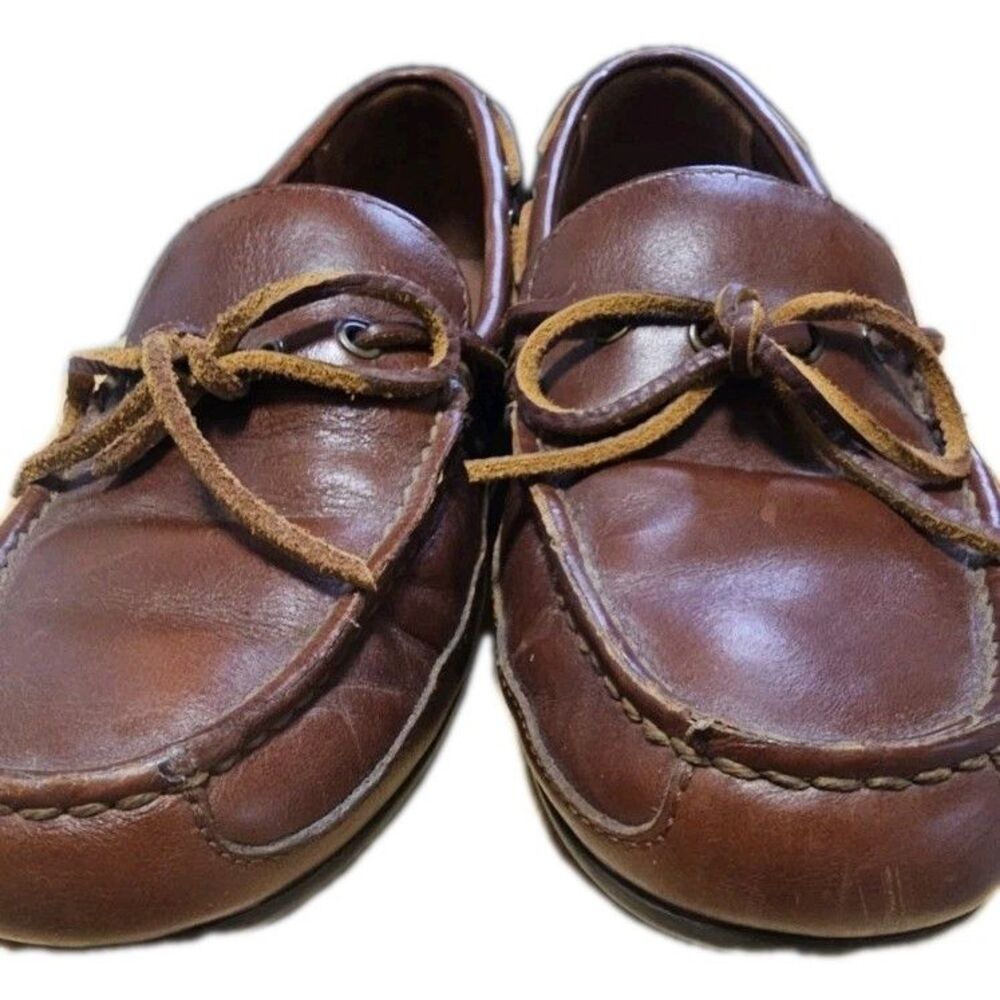 Polo Ralph Lauren Brown Leather Driving Shoes Moccasins Boat Loafers Men 9.5D - Picture 8 of 9
